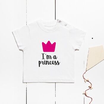 T-shirt en coton à manches courtes - Je suis une princesse 1