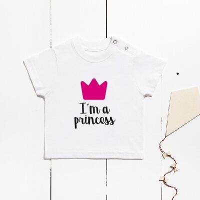 Kurzarm-Baumwoll-T-Shirt - Ich bin eine Prinzessin