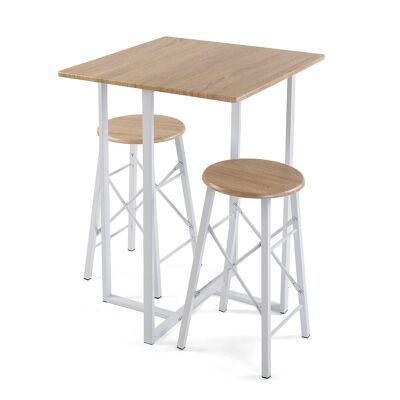 TABLE SET/2 WHITE STOOLS 20880092