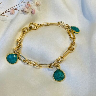 Rivoli emerald and chain bracelet (BCHPA17bis)
