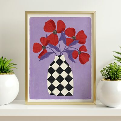 ART PRINT "vase with poppies" -various sizes