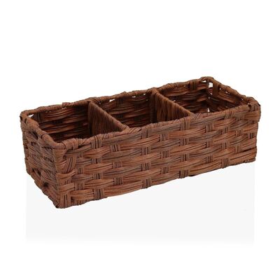 CESTA 3 COMPARTIMENTOS MARRON 19480357