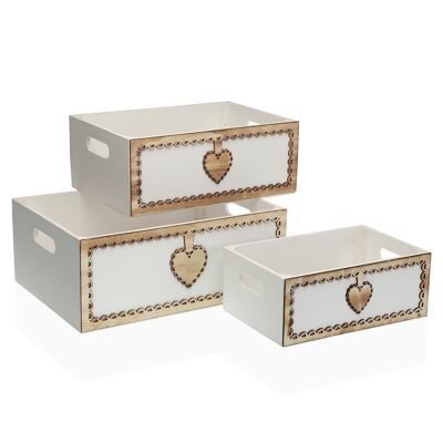 SET OF 3 WOODEN BOXES 22150016