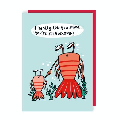 Lot de 6 cartes de fête des mères homard