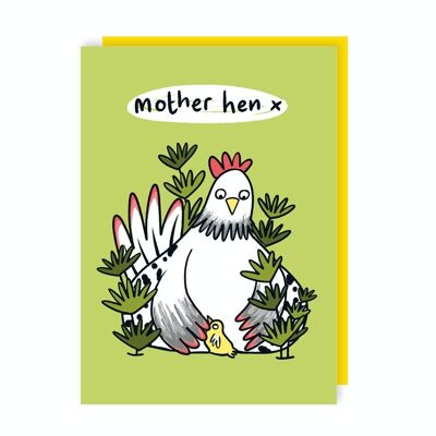 Lot de 6 cartes de fête des mères mère poule