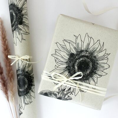 Geschenkpapier aus Graspapier, Sonnenblume
