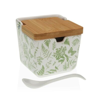 SUGAR BOWL WITH BAMBOO LID LARA 21440286