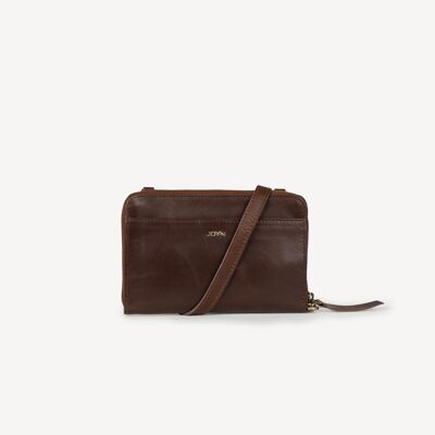 Leather Crossbody Wallet - Heritage Brown