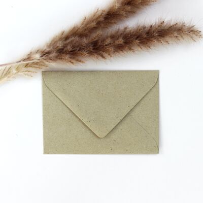 Enveloppe en papier d'herbe, mini carte