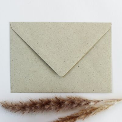Envelope made of grass paper, greeting and folding card