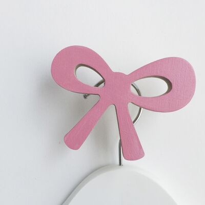 PRETTY IN PINK RIBBON BOW WALL HOOK