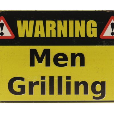 Men Grilling metalen bord 20x30cm