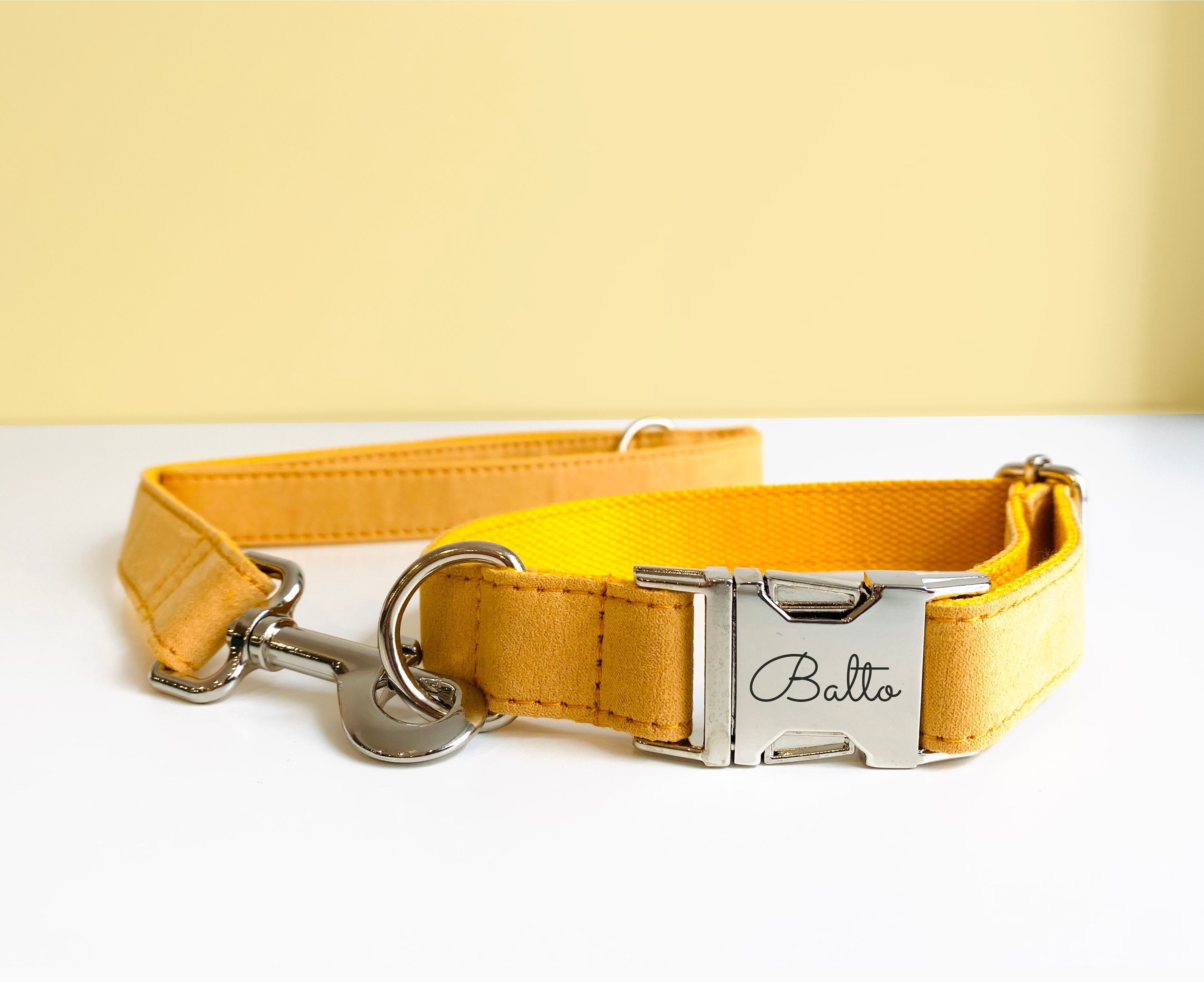 Laisse Chien Coton Jaune