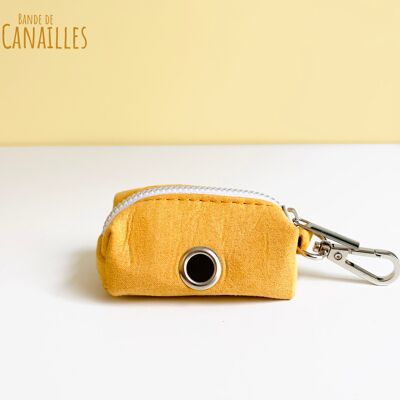 Cotton poop bag pouch Yellow
