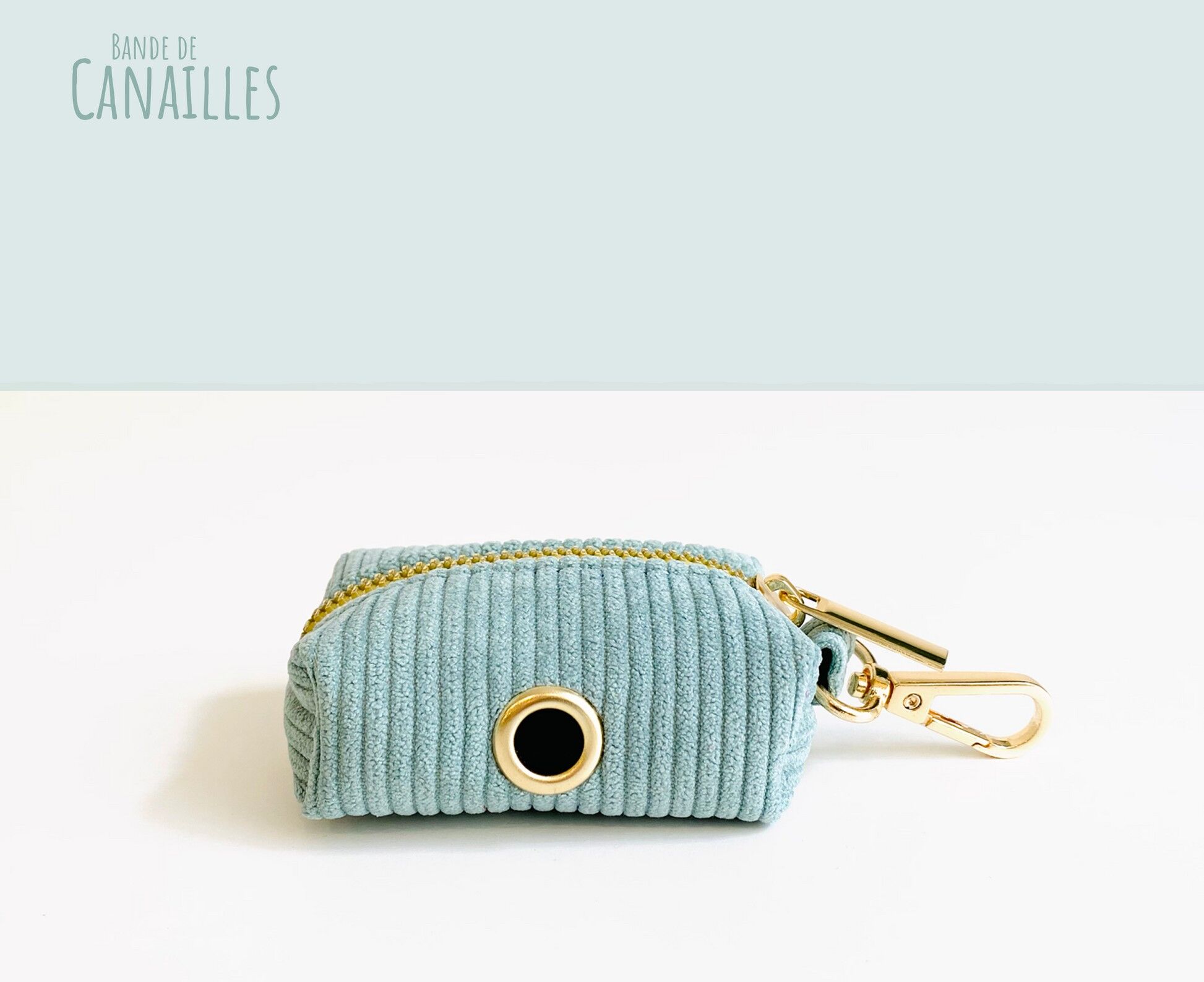 Himmelblauer Cord Poo Bag Beutel