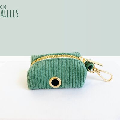 Pochette sac à crotte Velours Vert