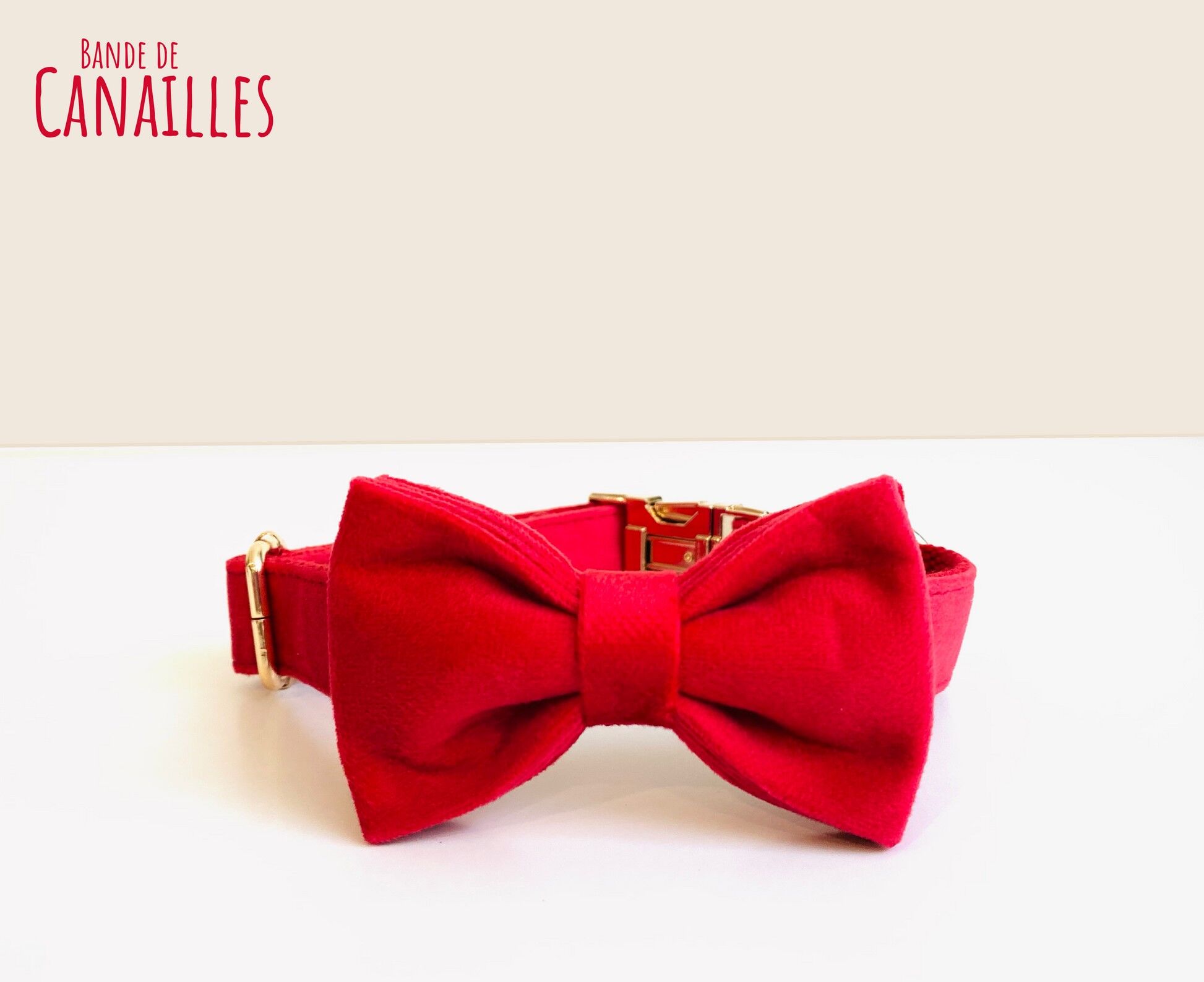 Pajarita Terciopelo Liso Rojo