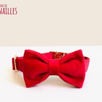 Red Smooth Velvet Bow Tie