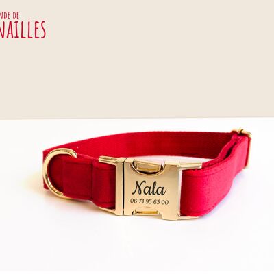 Collar De Perro De Terciopelo Rojo