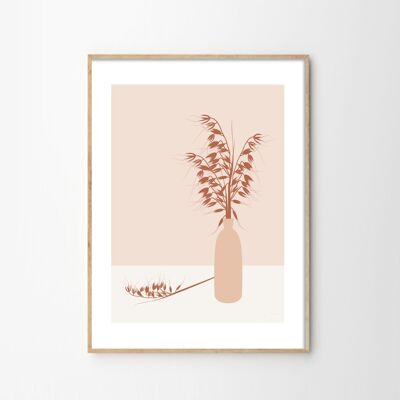 Illustration poster Wild oats terracotta