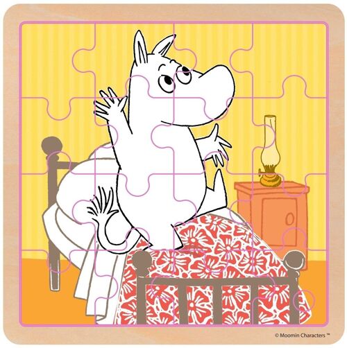 Moomin - Square Wooden Puzzle - Bedtime jumping