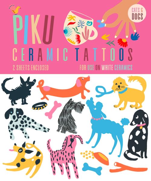 CATS & DOGS petite ceramic tattoo set