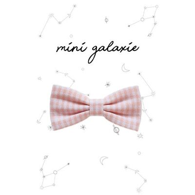 Maxi bow barrette - Nude pink gingham
