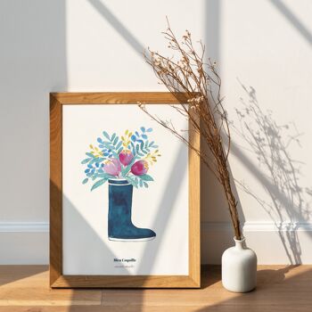 Papeterie Affiche Déco 30 x 40 cm - La Botte Poétique & Fleurs 2