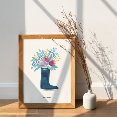 Papeterie Affiche Déco 21 x 29.7 cm - La Botte Poétique & Fleurs