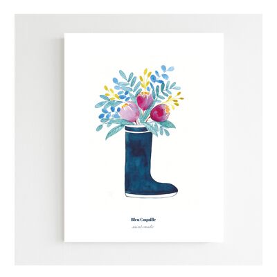 Dekoratives Poster für Schreibwaren – 14,8 x 21 cm – The Poetic Boot & Flowers 🌸