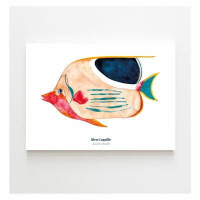 Papeterie Affiche Déco - 21 x 29,7 cm - Poisson Exotique