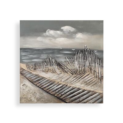 QUADRO PASSEGGIATA SULLA SPIAGGIA 60x60CM 21750129