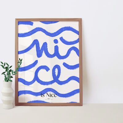 25 Wandposter „Nice is nice“, Format A4/A3, minimalistische und farbenfrohe Illustrationen