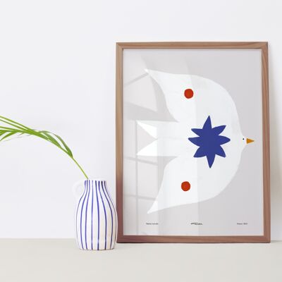 25 Wandposter „Bird“, Format A4/A3, minimalistisch und farbenfroh illustriert