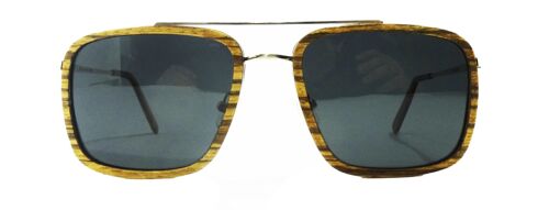 Sunglasses 268 - feder - metal gold zebra wood