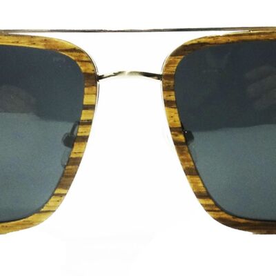 Sunglasses 268 - feder - metal gold zebra wood
