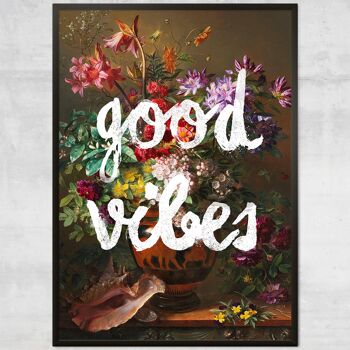 Good Vibes Floral Painting Altered Art Print - 50x70cm - Papier mat 230gsm 9