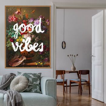 Good Vibes Floral Painting Altered Art Print - 50x70cm - Papier mat 230gsm 2