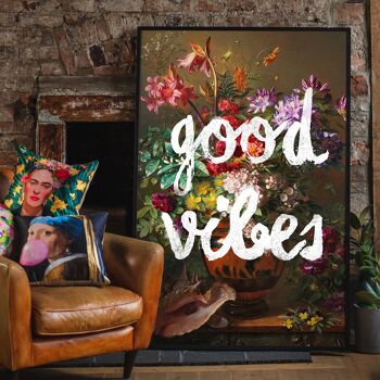 Good Vibes Floral Painting Altered Art Print - 50x70cm - Papier mat 230gsm 6