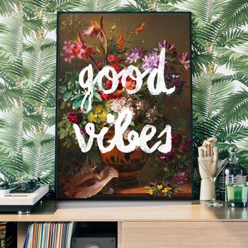 Good Vibes Floral Painting Altered Art Print - 50x70cm - Papier mat 230gsm 8