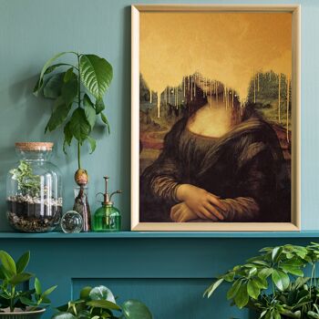 Drippy Mona Lisa Gold Graffiti Print - 50x70cm - Papier mat 230gsm 6