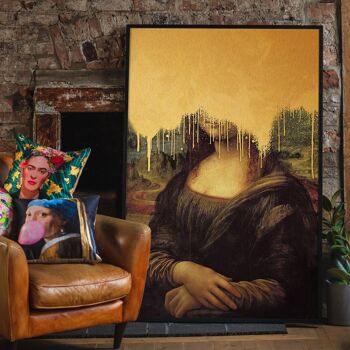 Drippy Mona Lisa Gold Graffiti Print - 50x70cm - Papier mat 230gsm 7