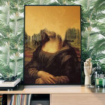 Drippy Mona Lisa Gold Graffiti Print - 50x70cm - Papier mat 230gsm 8