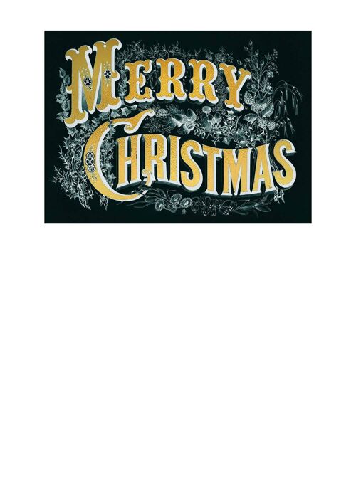 Gold Lettering Christmas Print - 50x70 - Matte