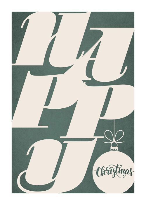 Happy Typography Christmas Print - 50x70 - Matte