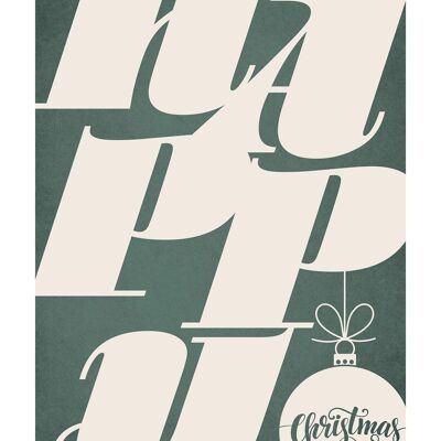 Impression de Noël Happy Typography - 50 x 70 - Mat