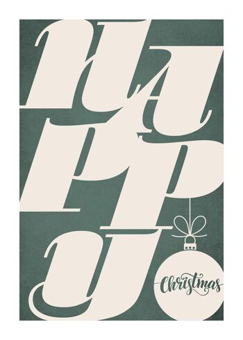 Impression de Noël Happy Typography - 50 x 70 - Mat 1