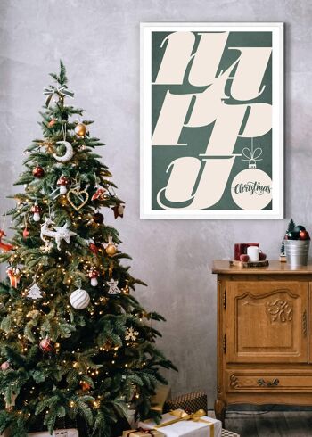 Impression de Noël Happy Typography - 50 x 70 - Mat 2
