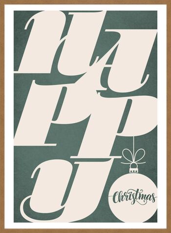 Impression de Noël Happy Typography - 50 x 70 - Mat 3