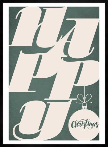 Impression de Noël Happy Typography - 50 x 70 - Mat 4
